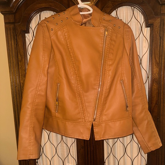 Waist length leather like biker jacket in extra large - Picture 1 of 5